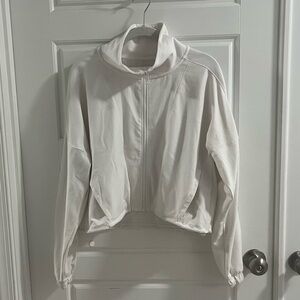 Abercrombie & Fitch Cropped White Zip Up | S
